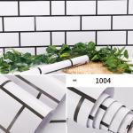Apartment Decoration 0.45m*10m Waterproof 3D Brick PVC Wallpaper Back with Glue