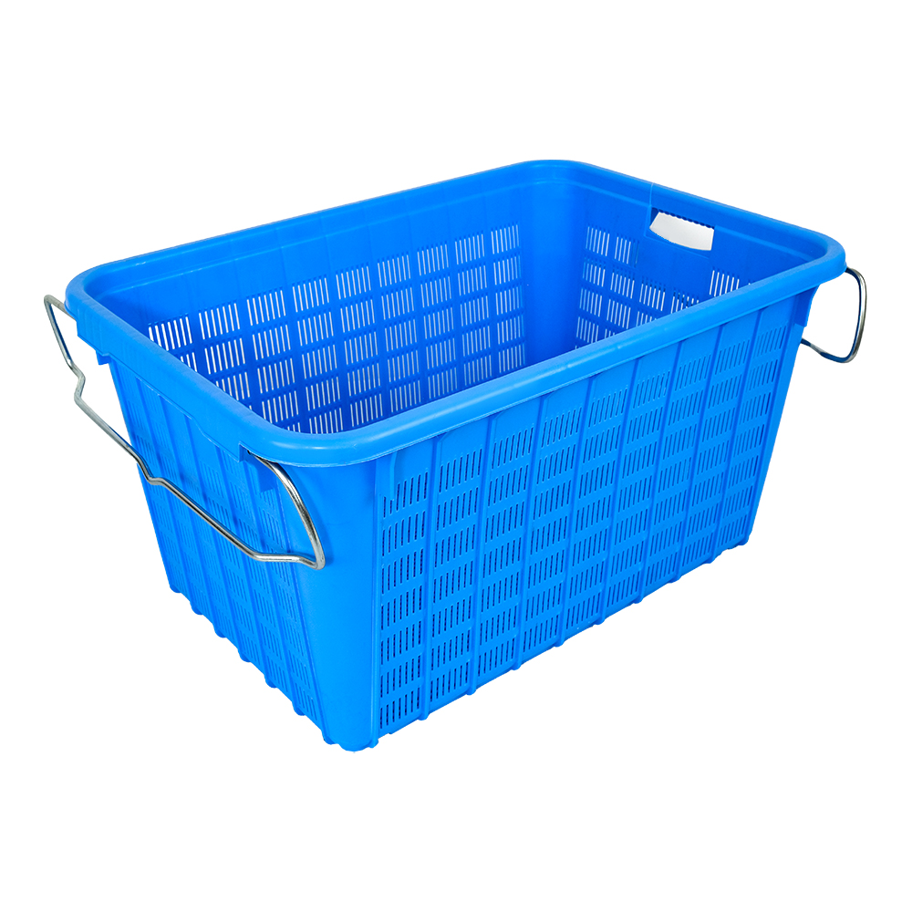 Foldable Fruit Vegetable Turnover Crate with Customized Color and Mesh Plastic Basket