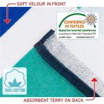 100% Cotton Soft Terry Velour Printed Stripes Beach and Pool Towel