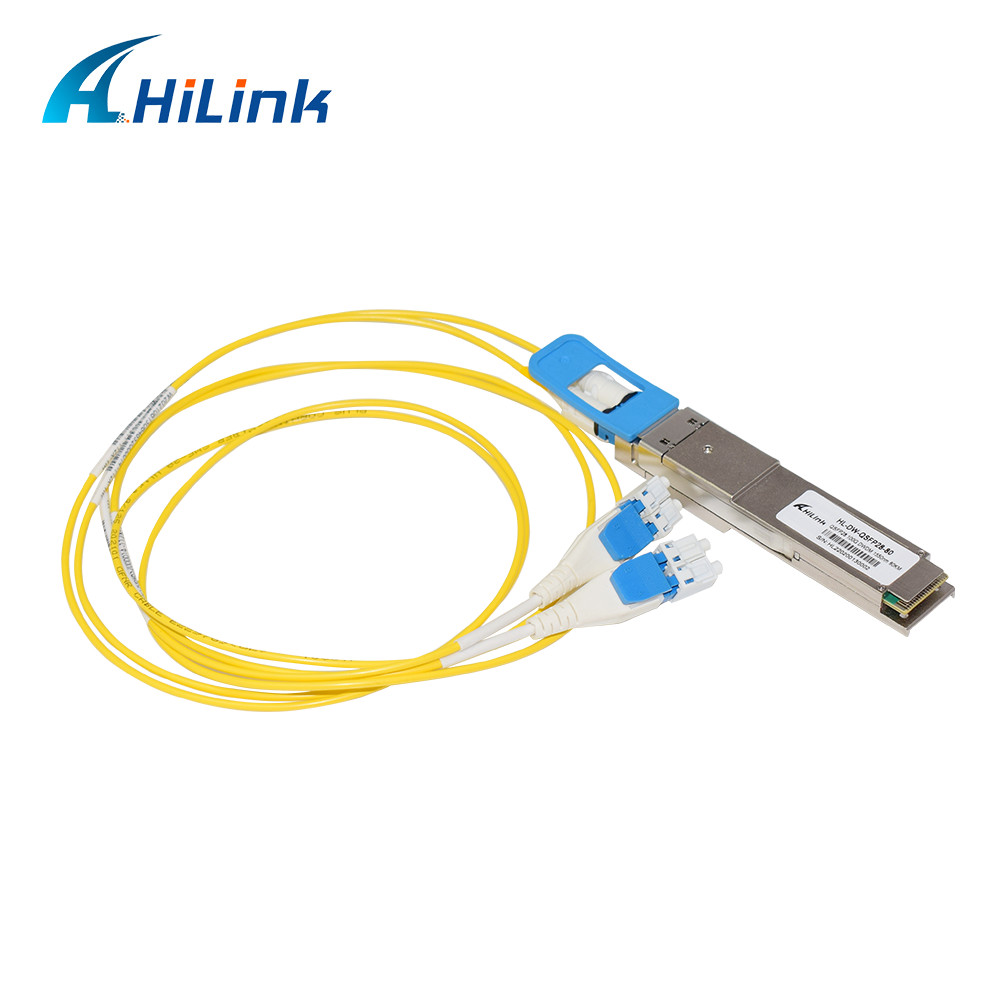 Hilink 100G QSFP28 Transceiver 80KM 100Ghz ITU DWDM PAM4 Dual CS Adapter