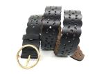 Hollow Flower Cowhide Women's Fashion Leather Belts Waved Edge