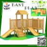 Buy cheap Indoor Wooden Playground Equipment , Childrens Wooden Playhouse With Slide from wholesalers