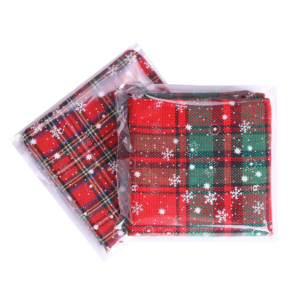 Winter Cotton Dog Bandana Red Green Puppy Christmas Bandana For Small Dog