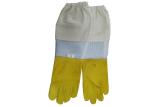 Yellow safety gloves for beekeeping With White Ventilated Wrist