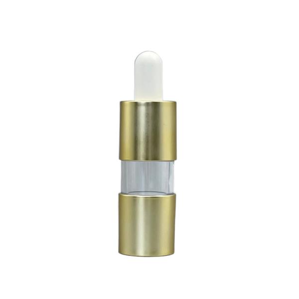 Gold Empty Essential Oil Bottle 20ml 0.25ml Dosage UV Coating Liquid Dropper