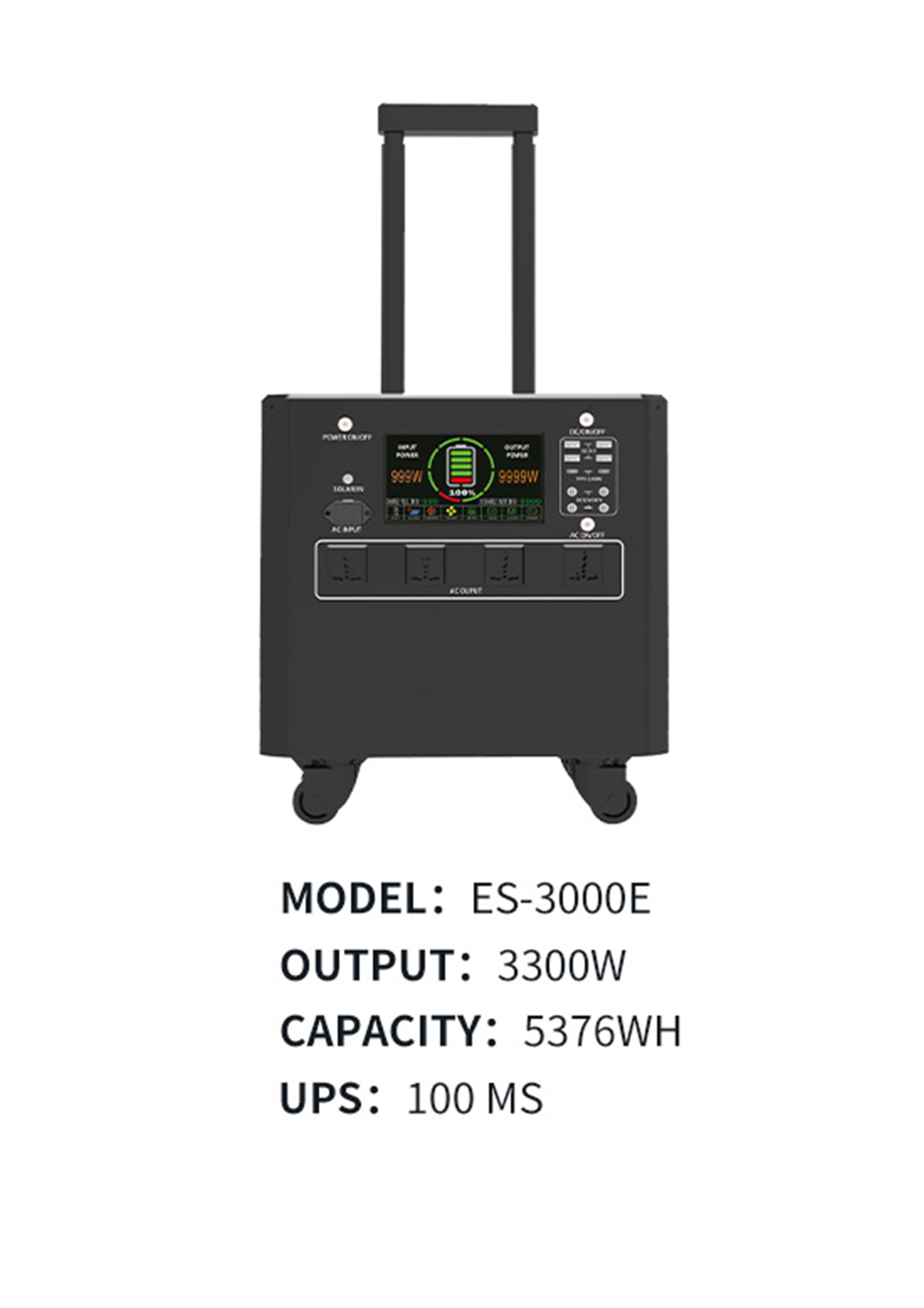High Capacity 2304Wh 3500W Portable EV Fast Charger Station for Electric Car