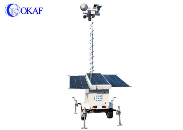3 - 10m Mobile Sentry Security Trailer People Counting 1080P 4G GPS CCTV