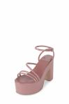 Glazed Leather Womens Wedge Heeled Shoes