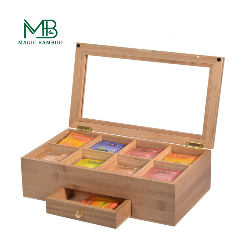 Product Storage Box 8 Compartments 1 Drawer for Brushes Teabag Eyeshadow Lotions Lipstick Nail Polish Rectangle Design