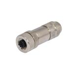 M12 Waterproof Metal Straight Connector Male Female Cylindrical Metal Threaded