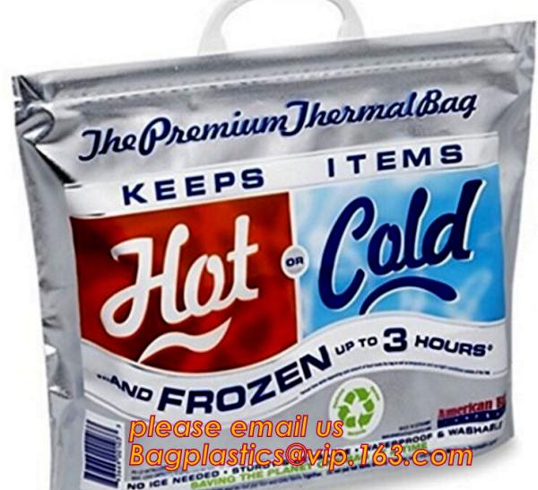 Buy cheap customized insulated aluminum foil light food thermal bag,Portable aluminum foil thermal lined food delivery cooler bag from wholesalers