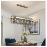 Buy cheap Smoky Gray Glass Chandelier For Living Dining Room Rectangle island chandelier(WH-CY-212) from wholesalers