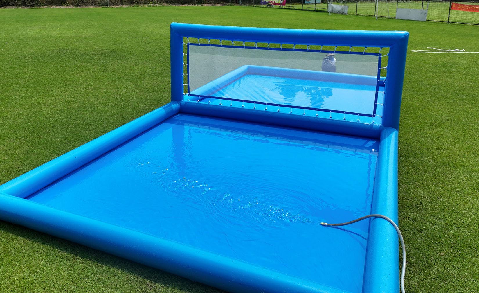 Transform Your Backyard into a Court with AJUNION 33FT Inflatable Volleyball Pool