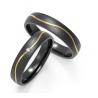 Buy cheap Customized Black Zirconium Couple Rings Water Resistant With Inlays / Setting from wholesalers