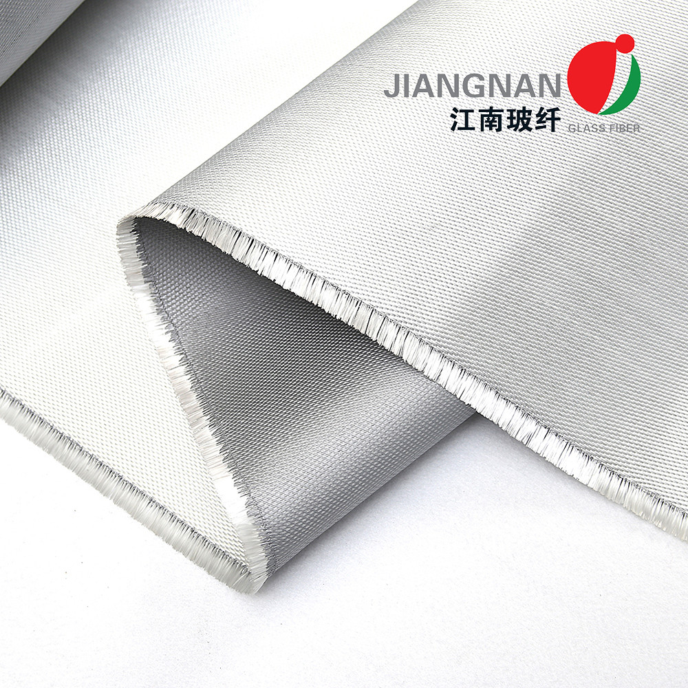 Custom Grey Silicone Coated Fiberglass Fabric Heat Protection High Strength