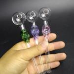 Adults Hand Blown Glass Pipe , Borosilicate Glass Oil Burner Tube 5.5 Inch