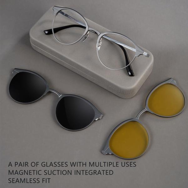 Buy cheap Full Rim Frame Magnetic Pure Titanium Business Aluminum Clip On Glasses from wholesalers