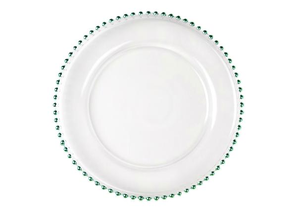 Buy cheap Lead Free Painted Gold Beads Crystal Glass Plates 32cm 13 Inch from wholesalers