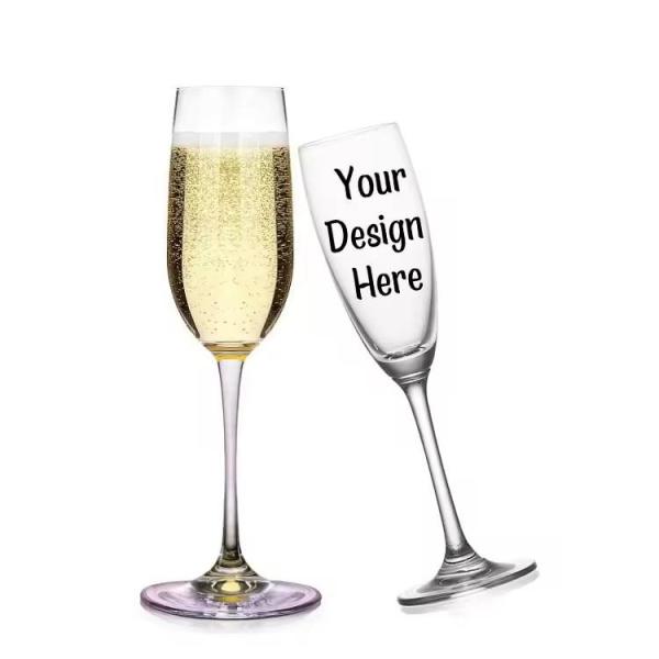 Buy cheap 210ml Hand-Blown Crystal Glass Champagne Flute Sparkling Wine Cup from wholesalers