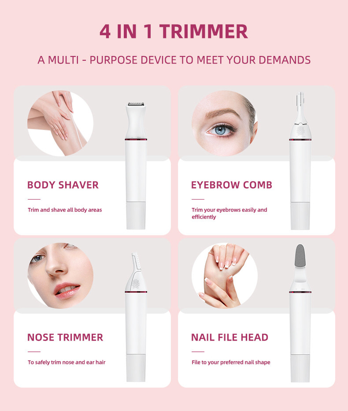 Home Use Nose Eyebrow Trimmer Razor Body Bikini Facial Electrical Hair Remover Device