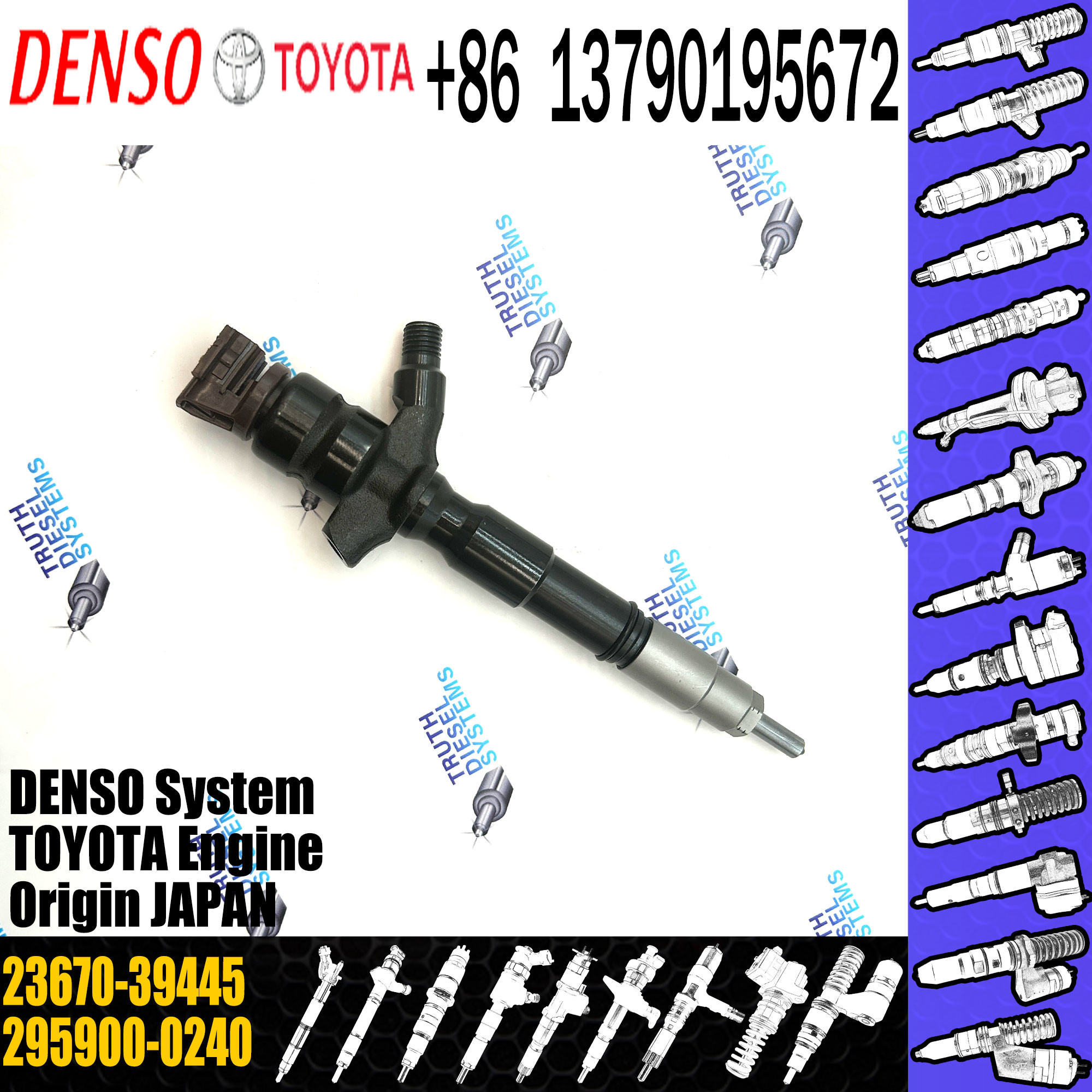 Common Rail Fuel Injector 295900-0190 295900-0240 23670-30170 23670-39445 for Toyota 1KD-FTV
