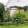 Buy cheap Interlaced Vented Polycarbonate Roof AJUNION Outdoor BBQ Gazebo with Steel Frame 5x8 from wholesalers