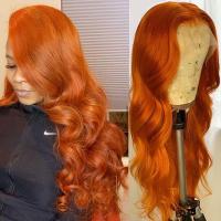 Buy cheap Orange Ginger Human Hair Loose Wave Customized Lace Front Wigs product