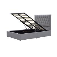 Buy cheap Upholstery Gas Lift Storage Bed Frame High Headboard Tufted Crystal Buttons product