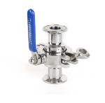 SS304 S/s 316 Tri Clamp One Way Ball Valve Sanitary Food Grade Three Piece 3A CE
