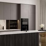 Building Project Modern Island Kitchen Black And White E0 Melamine Modular