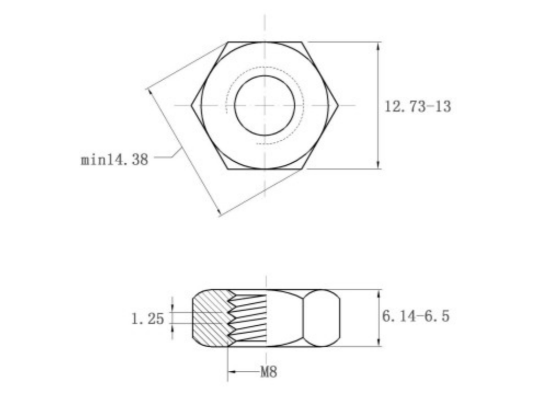 Plain Finish DIN934 Nuts M6-M24 for HastelloyC-276 within Standard M6-M24