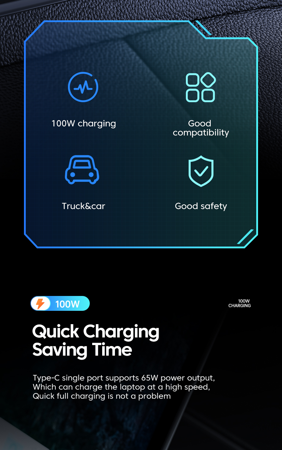 Type C USB A Car Chargers Black 60W 66W Essager 2022 City F699 F689 F688 F698