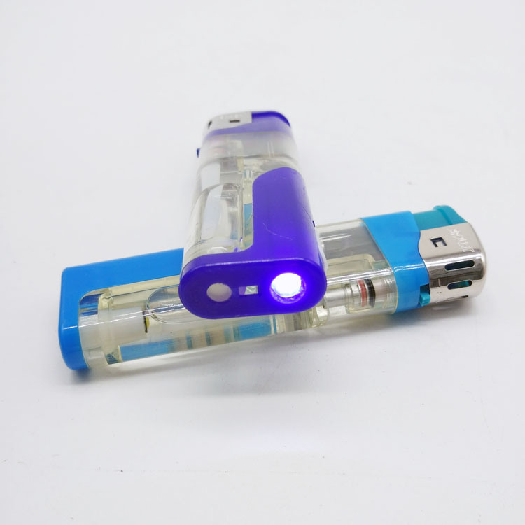 Good Quality Transparent Color Cigarette Lighter with LED Custom Logo Electric Lighter