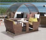 Metal Frame 4 Person Glider Swing With Table Rain Proof And Sun Proof