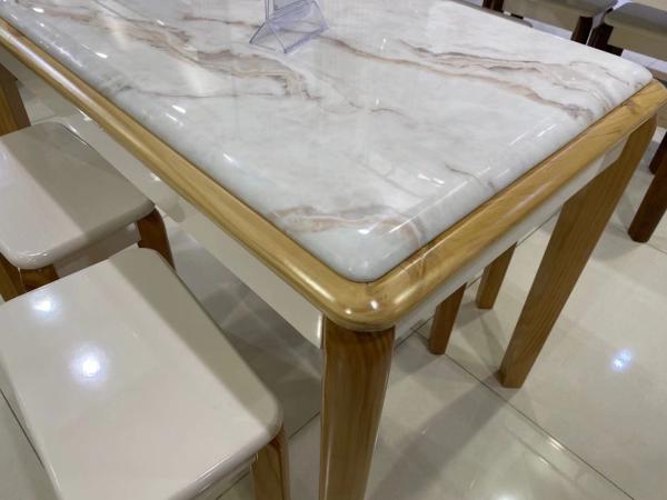 Buy cheap Faux Marble Countertop Contemporary Dinette Sets With Comfortable Chairs from wholesalers