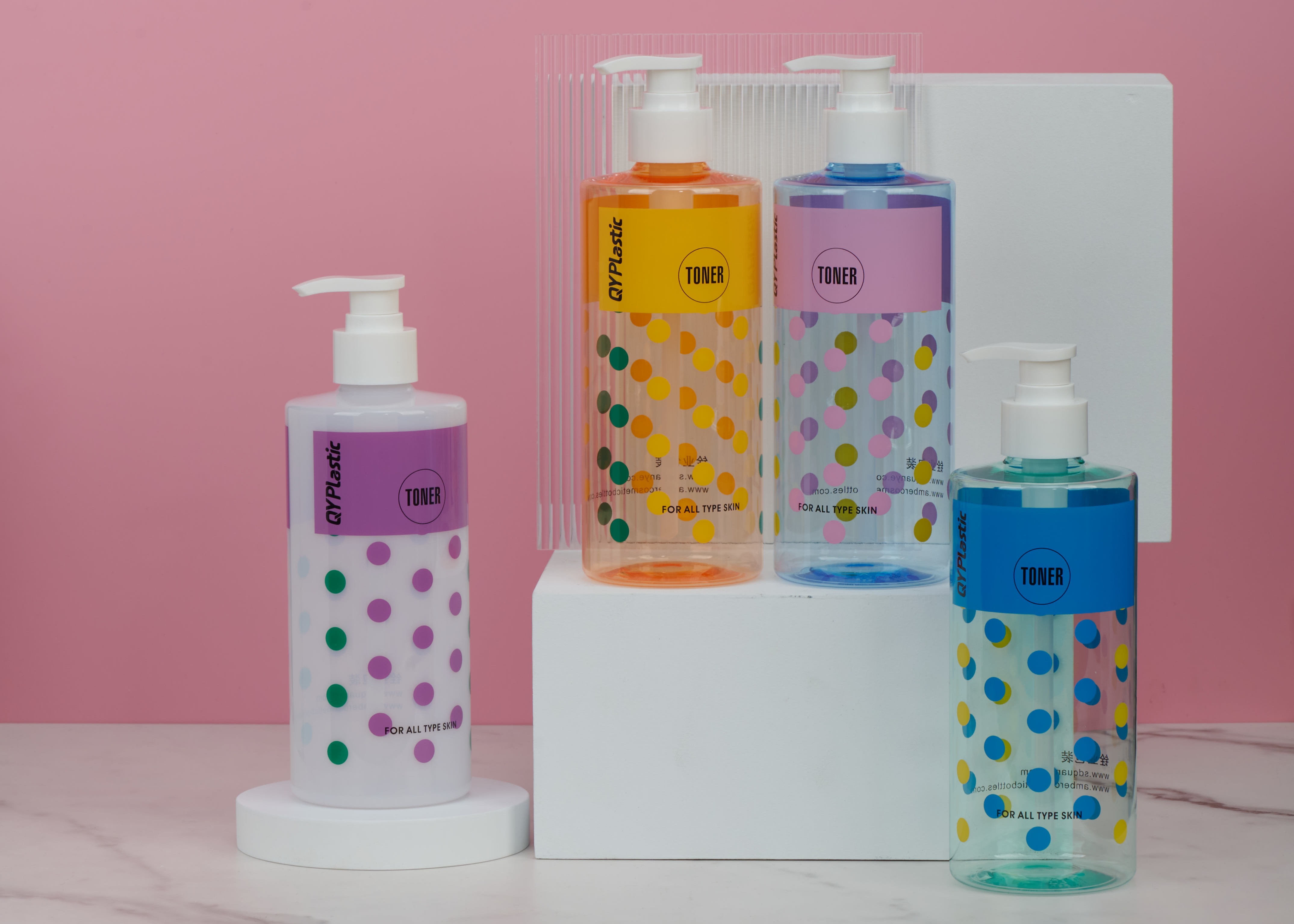 350ml 500ml Transparent PET Plastic Bottle With PP Lotion Pump