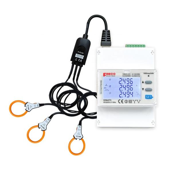 Buy cheap 3x110/190 ... 3x240/415 Three Phase Energy Meter with Rogowski Coil EM4371 0.33V Modbus from wholesalers