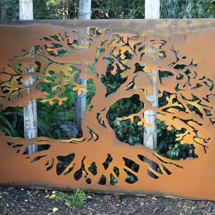 Corten Steel Panel Screen Rusty Decorative
