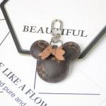 OEM Leather Teddy Bear Keychain , 65mm Cute Keychains For Women