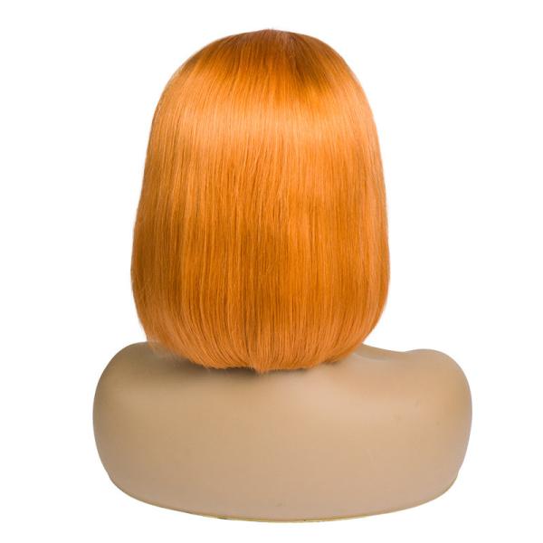 Buy cheap Orange Color 13X6 Transparent Lace Front Human Hair Wigs Straight Brazilian Short Bob Ombre Frontal Wig Black Woma from wholesalers