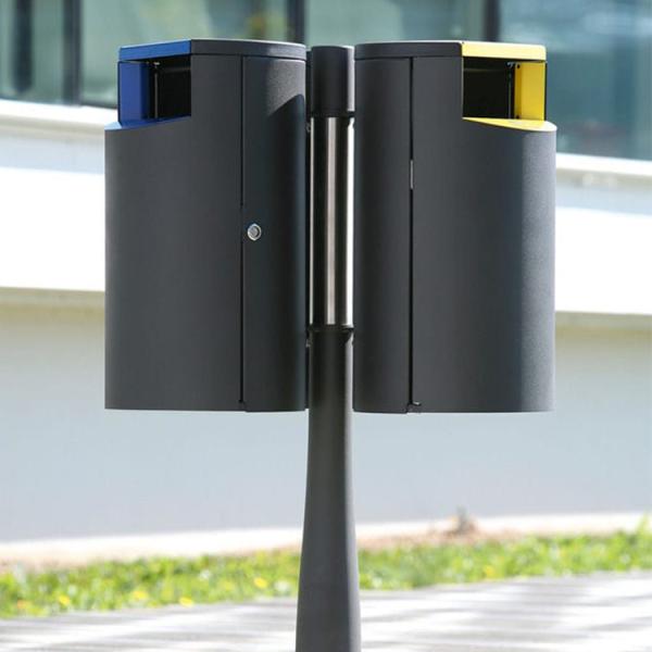 Buy cheap Public Round Dia 315*580H Mm Steel Outdoor Trash Can from wholesalers