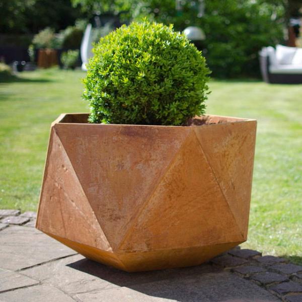 Buy cheap Large Hexagonal Garden Pots Container Corten Metal Flower Planters For Patios from wholesalers