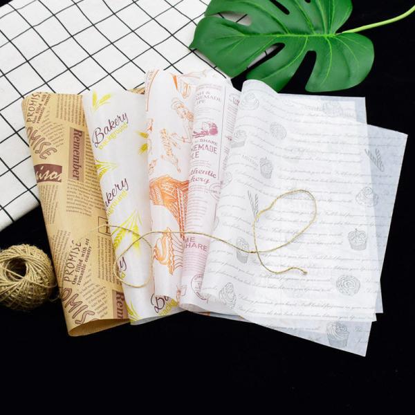 Buy cheap Oilproof Custom Logo Printed Greaseproof Oil Greaseproof Wax Food Wrapping Paper Offset Printing Virgin Baking Paper Woo from wholesalers