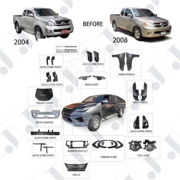Buy cheap Toyota Hilux Vigo Parts 04 12 Convert To Hilux Rocco 4x4 Facelift Body Kits from wholesalers
