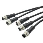 M12 Male / Female Aviation Socket 3/4/5/6/8/12/17-Core Pinhole Connector With