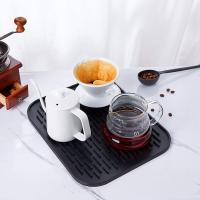 Buy cheap Heat Resistant Drainer Silicone Dish Drying Mat For Pour Over Coffee Maker Black product