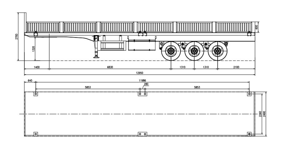 Mechanical Suspension Drop Side Board Sidewall Flatbed Trailer /Side wall truck trailer