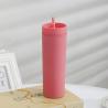 Buy cheap Skinny Double Insulated Plastic Water Bottle Rubber Paint 16oz Plastic Water Bottle Straight Sippy Cup With Splash Proof Lids Easy To Clean from wholesalers