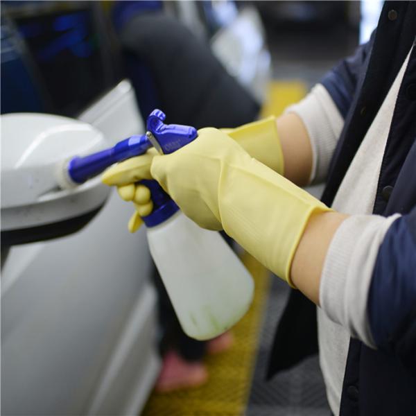 Buy cheap Yellow Reusable Industrial Rubber Gloves Multi Purpose Wrist Protection from wholesalers