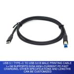 3A 60W PD Fast Charge Cable OEM USB3.1 Type C To USB3.0 B Male